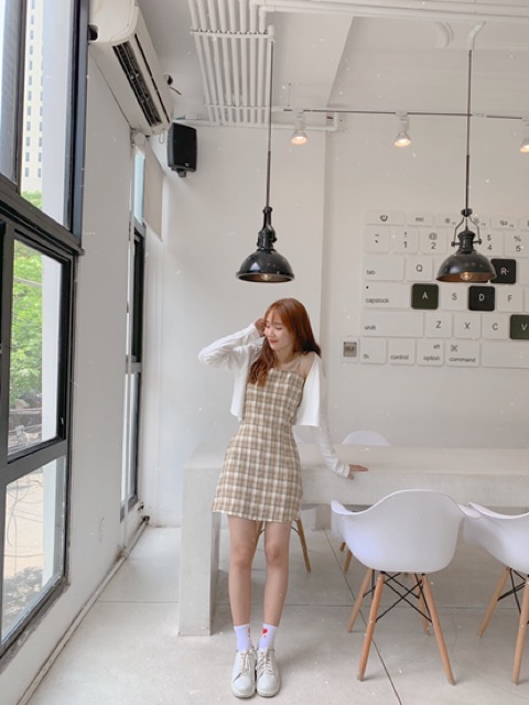 Đầm 2 dây buộc eo (ảnh thật / sẵn). | BigBuy360 - bigbuy360.vn