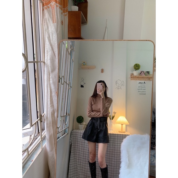 [Ảnh thật/Video]Quần short da cao cấp thiết kế cúc bấm kèm đai Quần sooc da phong các ulzzang | BigBuy360 - bigbuy360.vn