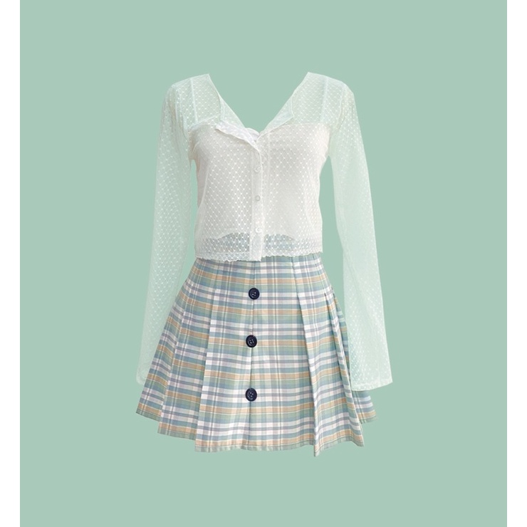 Áo cardigan tay dài ren lưới mỏng xuyên thấu Dalla Saigon | BigBuy360 - bigbuy360.vn