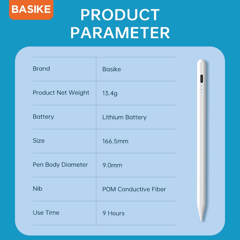 Bút Cảm Ứng BASIKE CP08 Tương Thích Vớ iPro 11 2020 2018 2019 Air 4 - Bảo hành 12 tháng