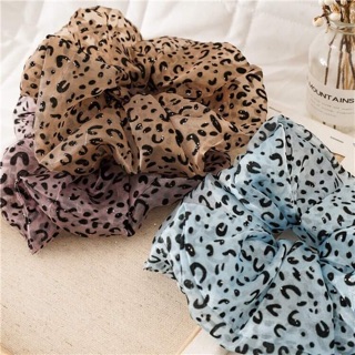 🥨Chun cột tóc scrunchie voan da báo