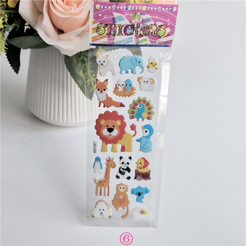 1 Sheet ▶ Animal Zoo Educational Toys Stickers ◀ Cartoon 3D DIY Kids Reward Stickers