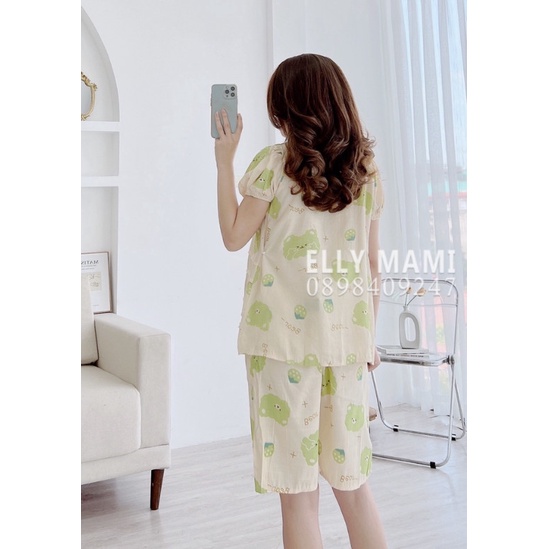 Bộ bầu lửng chất Đũi mềm 3 tầng cộc tay mùa Hè Sau Sinh cho mẹ tkutrang