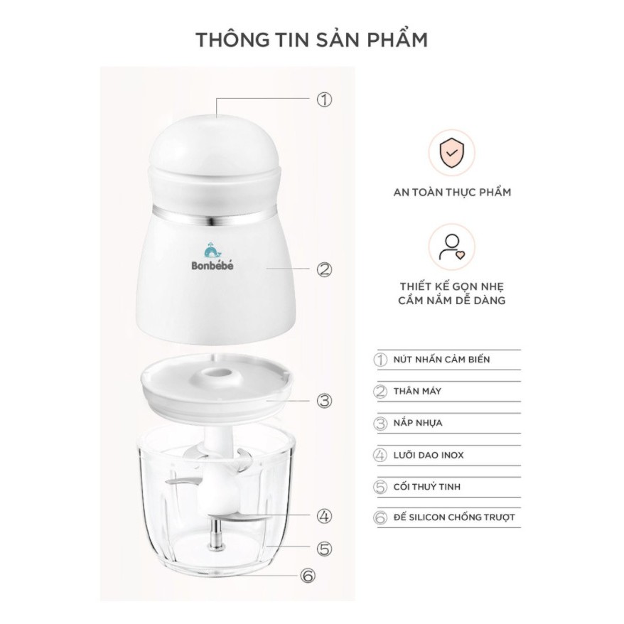 Máy xay ăn dặm đa năng Bonbébé BB-03 - Cối Thủy Tinh