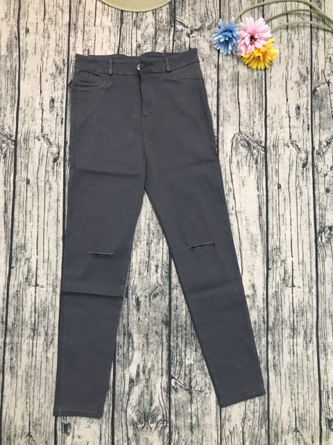 QUẦN SKINNY BÒ GIẤY RÁCH GỐI  [ Video + ảnh thật] CẠP CAO NGANG RỐN Hàng loại 1 co giãn 4 chiều | BigBuy360 - bigbuy360.vn