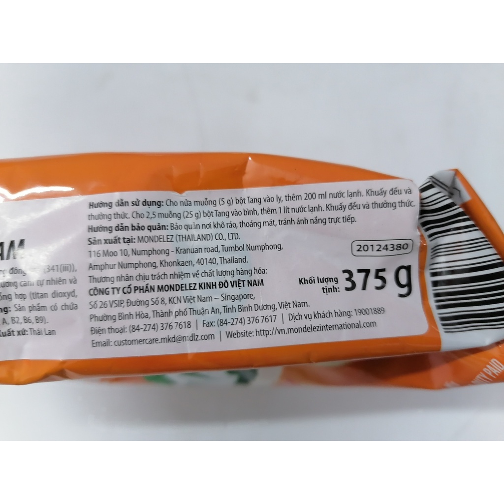 [Gói 375g] BỘT CAM (PHA THỨC UỐNG) [Thailand] TANG Mondelez Orange Powder (halal) (bph-hk)