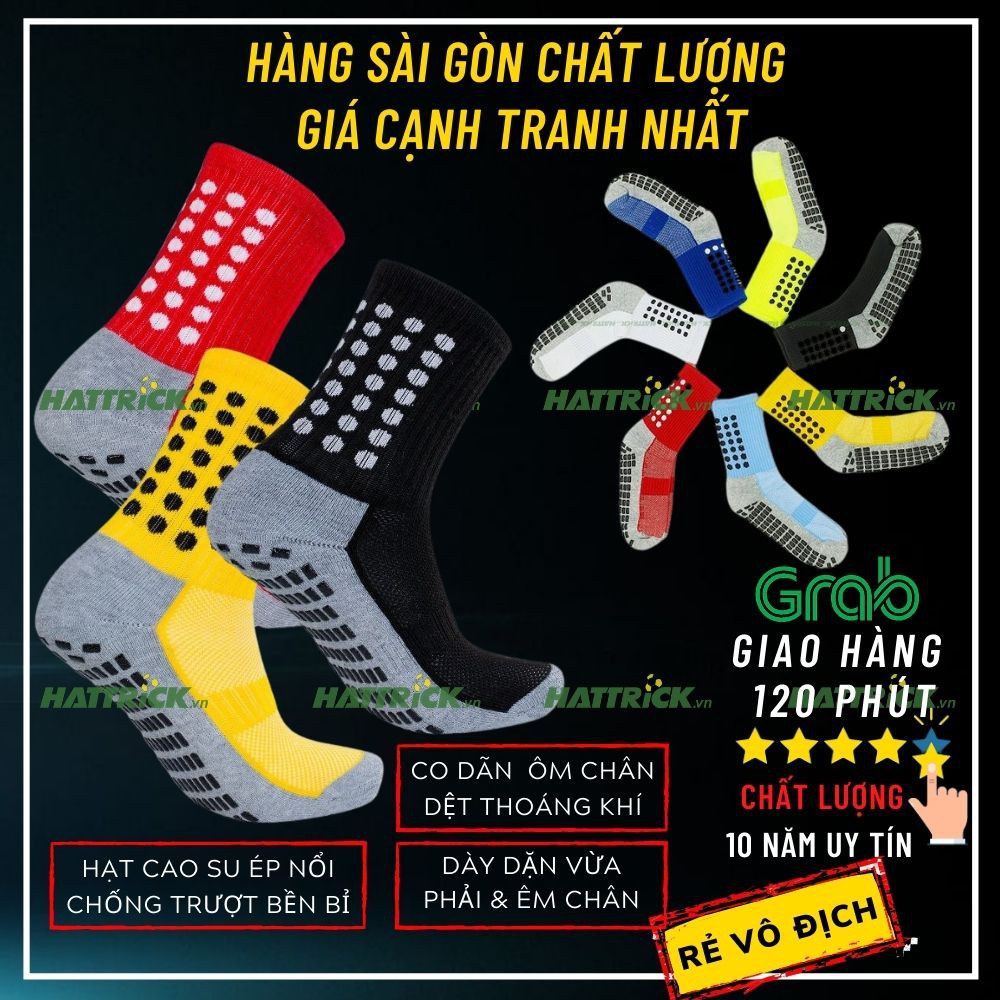 Tất chống trơn, Vớ chống trượt đá banh ⚡FREESHIP⚡ hàng Sài Gòn chất lượng, ôm chân, thoáng khí, chống trượt trong giày