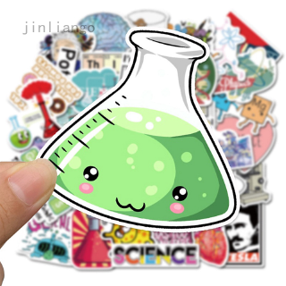 Bộ 50 Sticker Chống Thấm Nước Hình Thí Nghiệm Hóa Học Độc Đáo Trang Trí Xe Hơi/ Laptop/ Vali