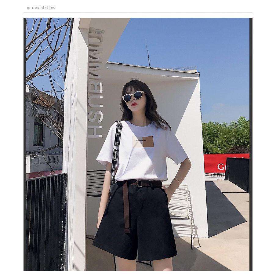 SUXI Quần short lưng cao phong cách Hàn Quốc thời trang năng động cho nữ