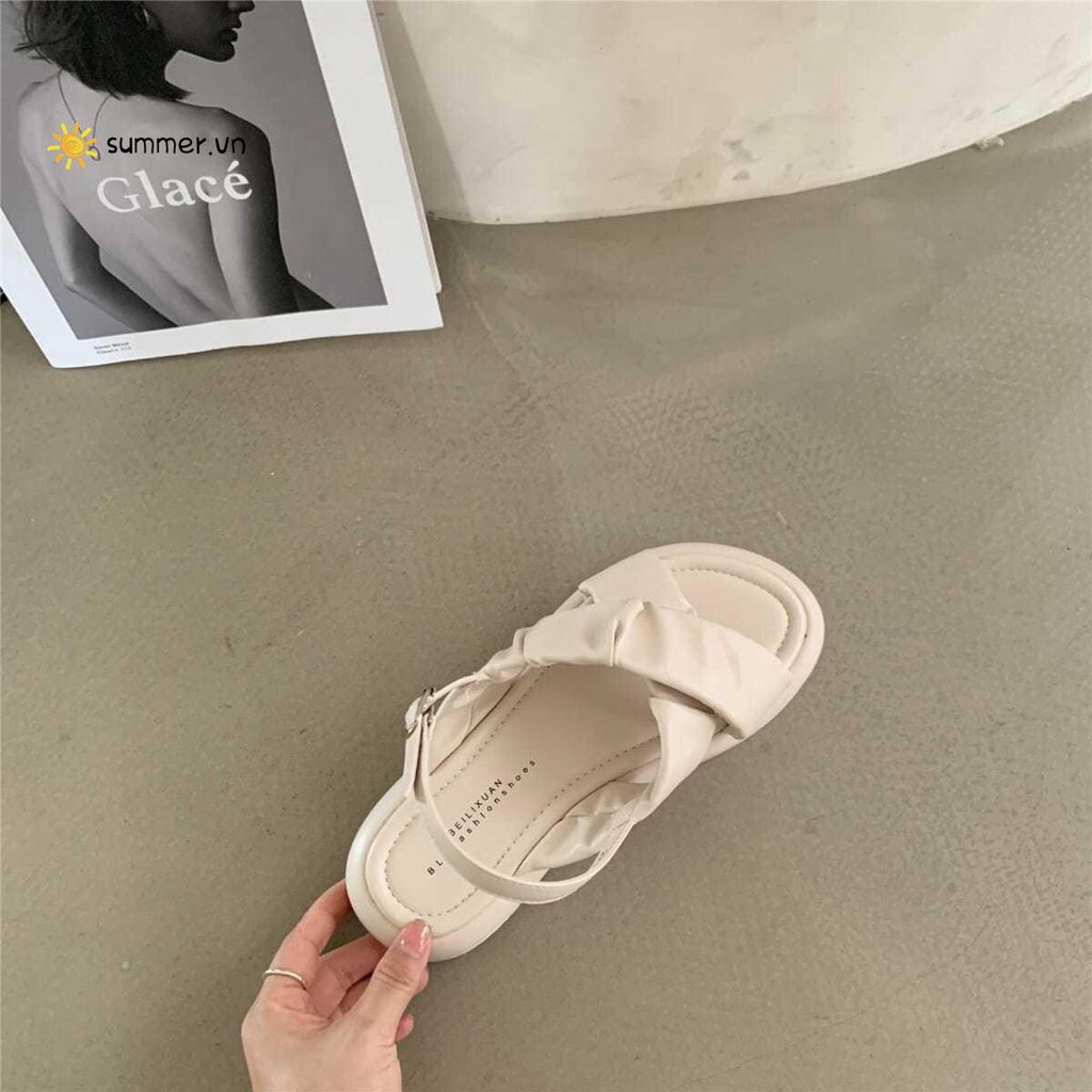Giày Sandal Mùa Hè Đế Dày Phong Cách Hàn Quốc Mẫu Mới 2021