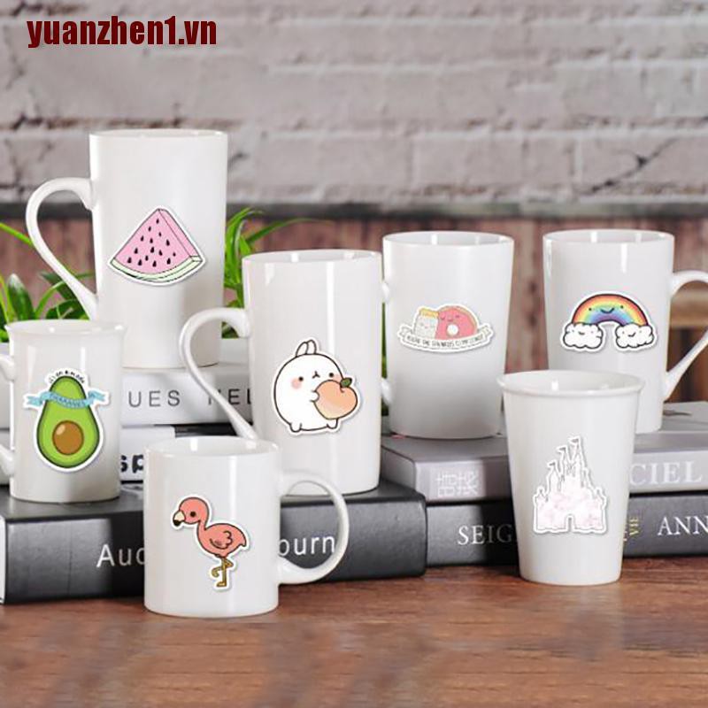 Set 50 Miếng Dán Hoạt Hình YUANZHEN1 Chống Thấm Nước Trang Trí Laptop Ván Trượt / Guitar / Vali