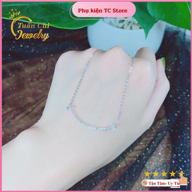 Vòng Cổ Bạc Nữ ⚡FREESHIP⚡ Dây Chuyền Bạc Kiểu Dáng Hình Mặt Cười An Nhiên, Hạnh Phúc Dành Cho Phái Đẹp