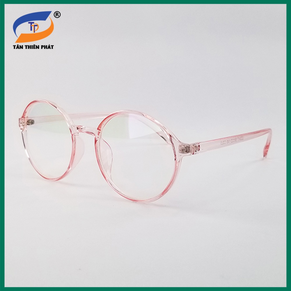 Gọng kính mắt cận tròn nhựa dẻo 2417 màu đen, nâu, hồng. Tròng kính giả cận 0 độ, chống tia UV, ánh sáng xanh