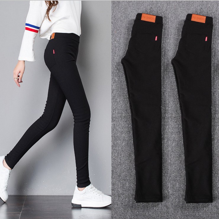 WAFNHA D412 Quần Legging Mỏng Co Giãn Màu Đen Dành Cho Nữ