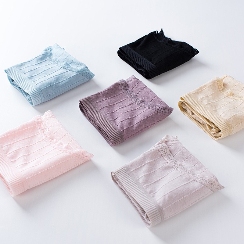 Quần lót cotton kháng khuẩn gân viền ren 04 | BigBuy360 - bigbuy360.vn