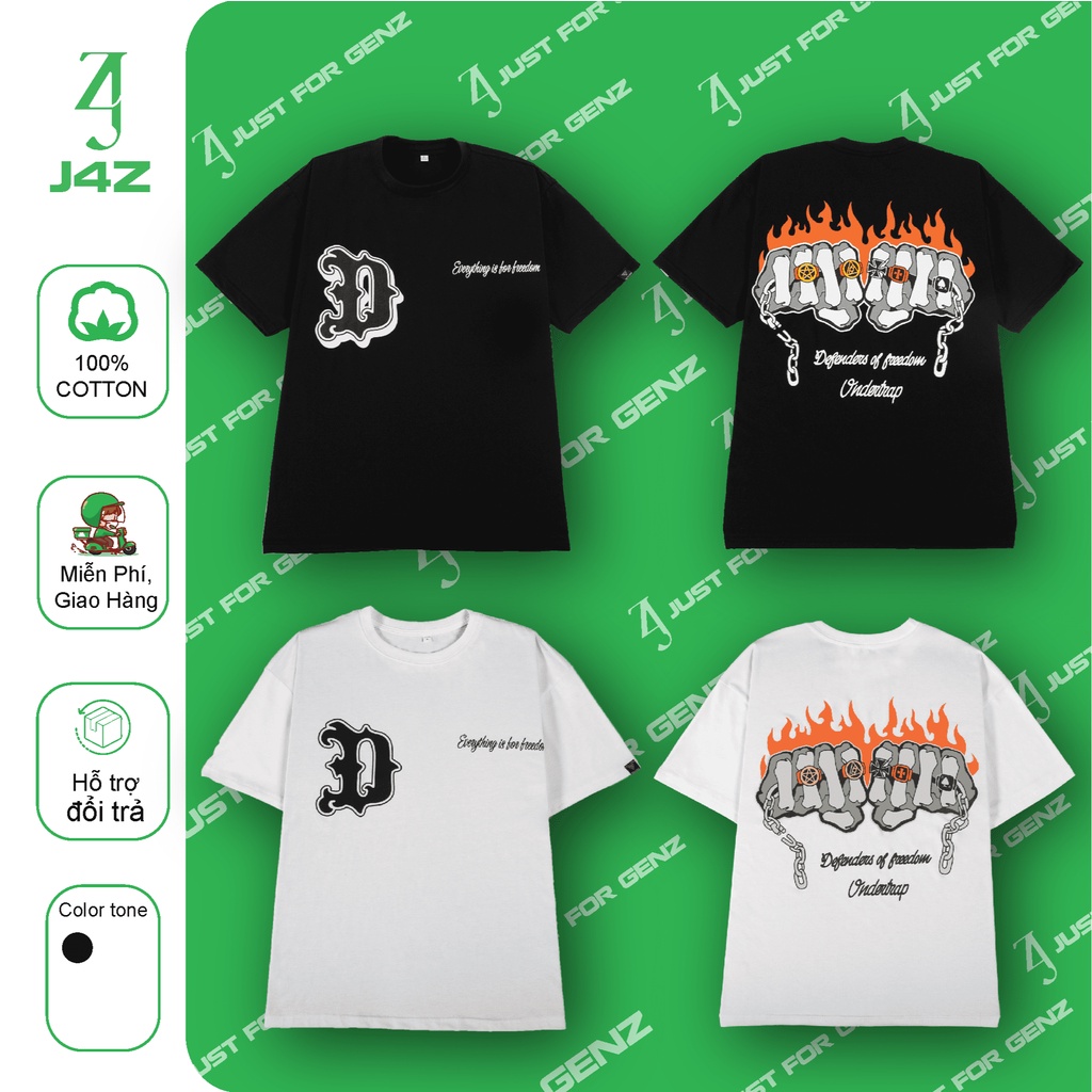 Áo thun tay lỡ UNDERTRAP, áo thun unisex nam nữ form rộng JFgenz chất liệu Cotton DFire