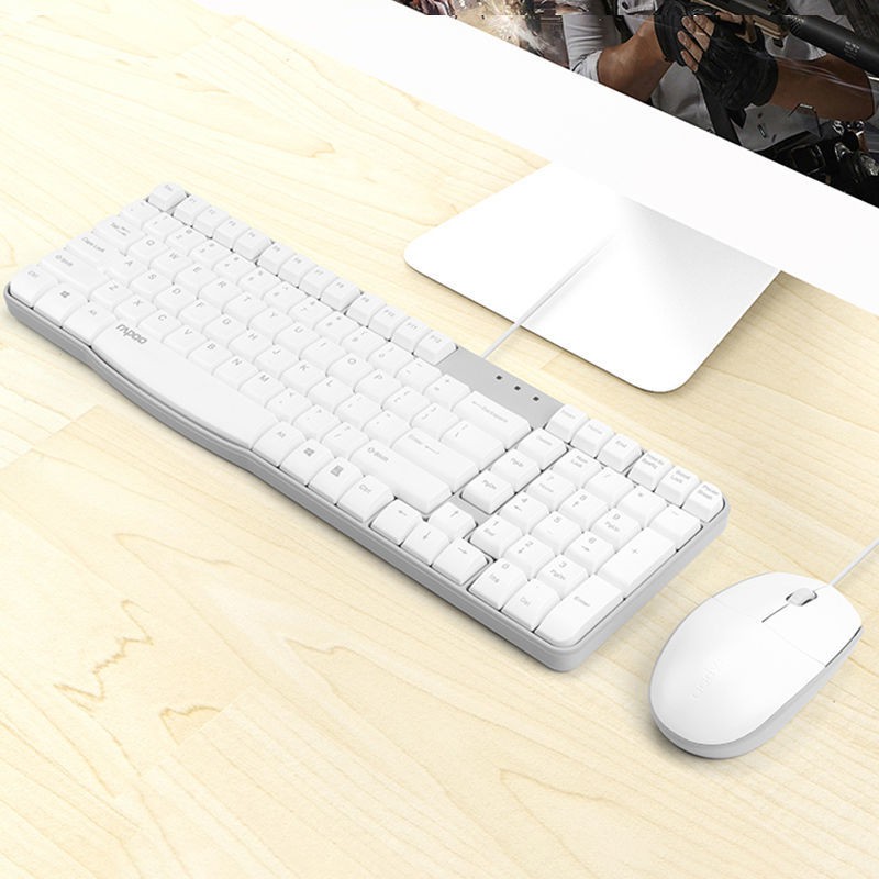Bộ chuột và bàn phím có dây Rapoo K120 USB chống nước chơi game văn phòng | BigBuy360 - bigbuy360.vn