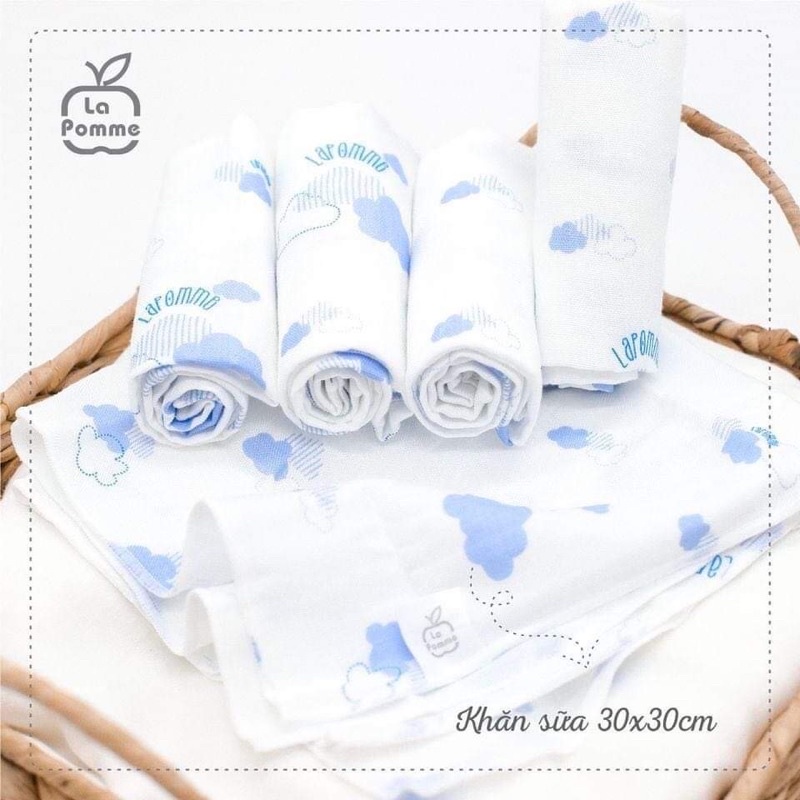 khăn sữa lụa sợi tre Lapome set 5 cái (30cm-30cm)