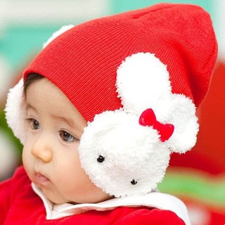 Nón len che tai thỏ cho bé 6 đến 18 tháng