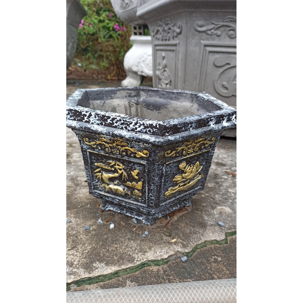 Khuôn Chậu Lục Giác Rộng 25cm cao 18cm