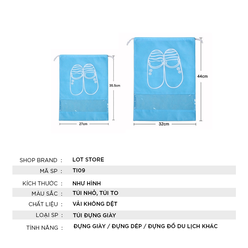 Túi đựng giày dây rút chống bụi bẩn đi du lịch TI09