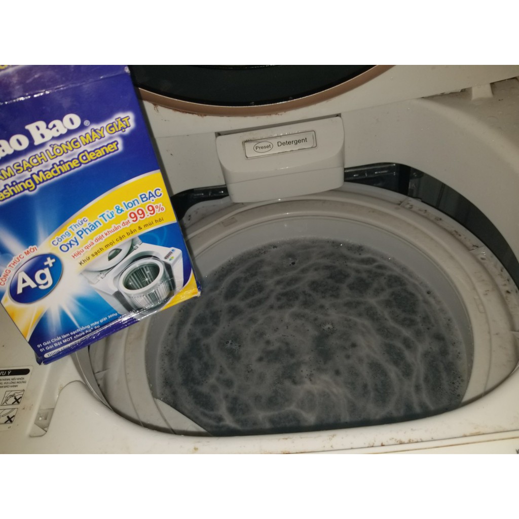 Combo Tẩy Lồng Giặt 2 hộp 300g Mao Bao ion bạc mới siêu sạch