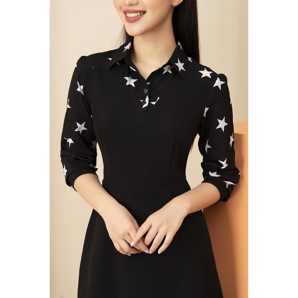 Váy Công Sở Nữ Cao Cấp LUPERI Dáng Xòe Nhẹ Nhàng, Cổ Đức Lịch Sự Trẻ Trung LFV3117