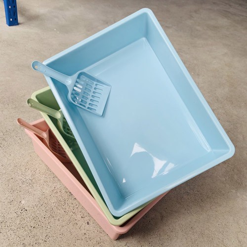 Khay Đựng Cát Vệ Sinh Cho Mèo Hình Chữ Nhật - Tặng Kèm Xẻng - Mã CKVS13