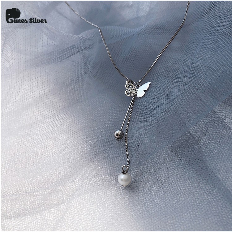 Dây Chuyền Bạc Thái Nữ Choker Cánh Bướm-Ganes Silver