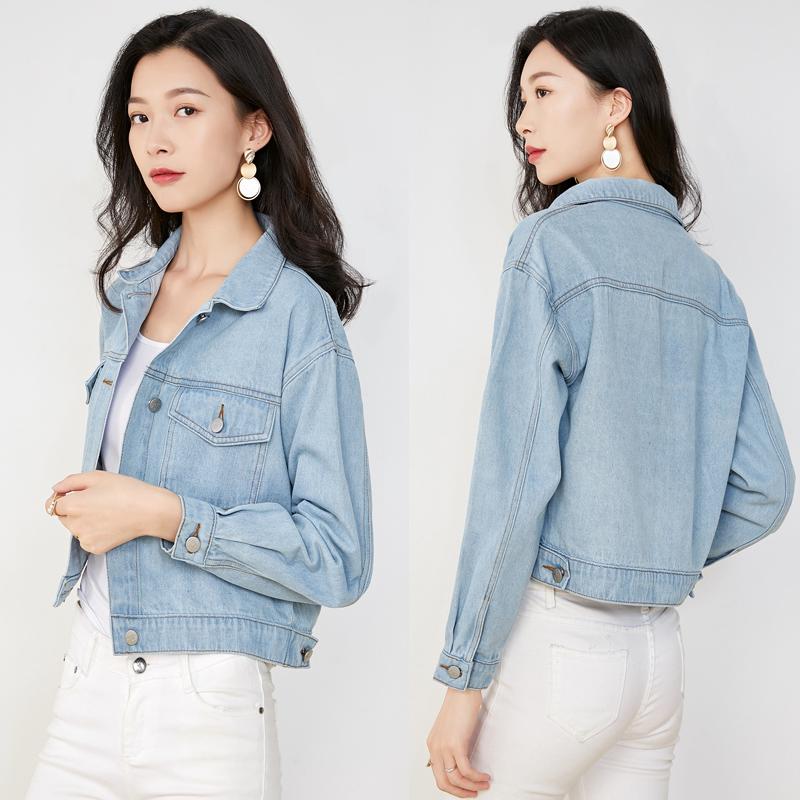 Áo Khoác Denim Màu Sắc Thời Trang Phong Cách Hàn Quốc Cho Nữ