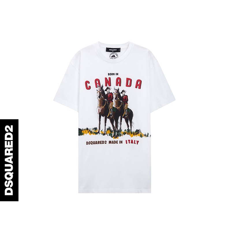 Áo Thun Cotton Ngắn Tay In Chữ Thời Trang Thu Đông Dành Cho Nam DSQUARED2 / D2 Power