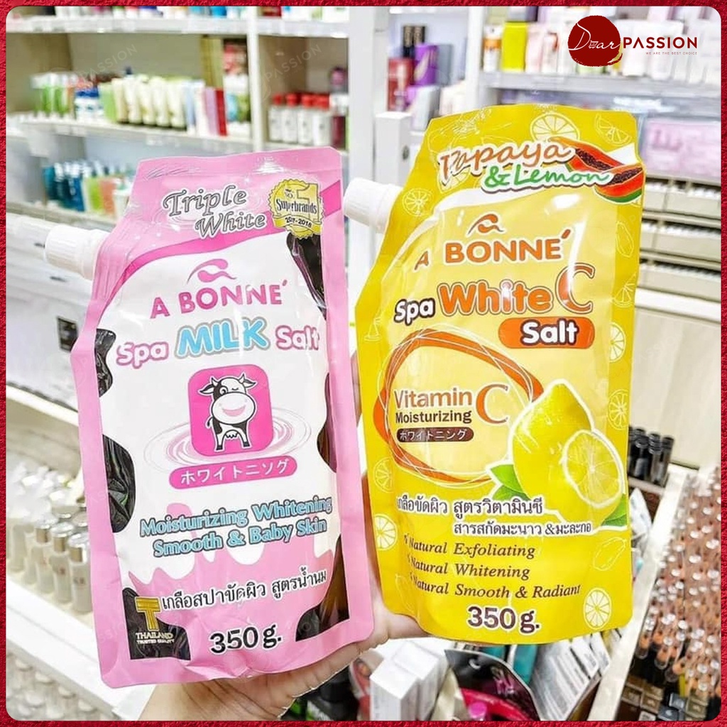 Muối Tắm A Bonne Spa Sữa Bò Dưỡng Trắng Da, Tẩy Tế Bào Chết, Giúp Da Mềm Mịn - A Bonne Spa Milk Salt 350g