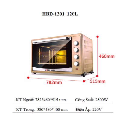 Lò nướng UKOEO 120 Lít - Hàng Chính Hãng - Lò nướng gia đình, nướng bánh, nướng gà, đa năng tiện lợi