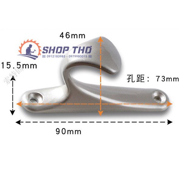 Móc treo tân cổ điển đơn mầu đen, màu bạc