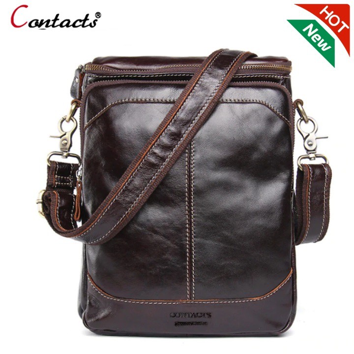 Contact's HOT!! 2019 Genuine Leather Bags Men High Quality MB026 - Túi Đeo Chéo Da Bò Kiểu Balo Nhỏ Gọn Đựng Ví - Nam Nữ