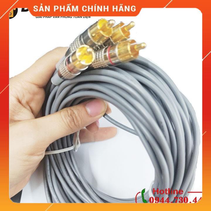 Dây loa 2 đầu AV dài 5m xám đầu mạ vàng dailyphukien