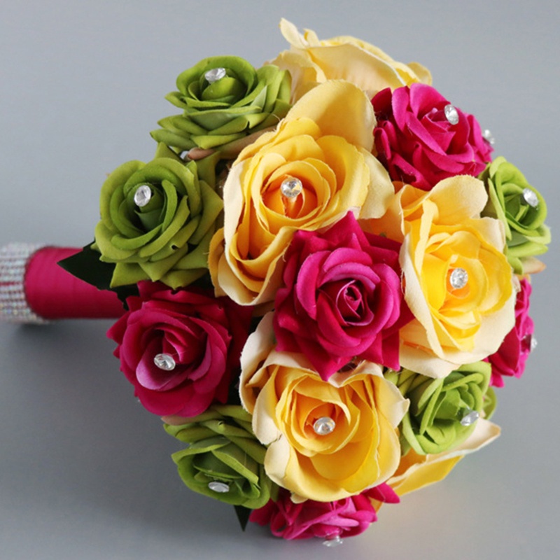 Bó Hoa Hồng Giả Nhiều Màu Trang Trí Tiệc Cưới / Valentine