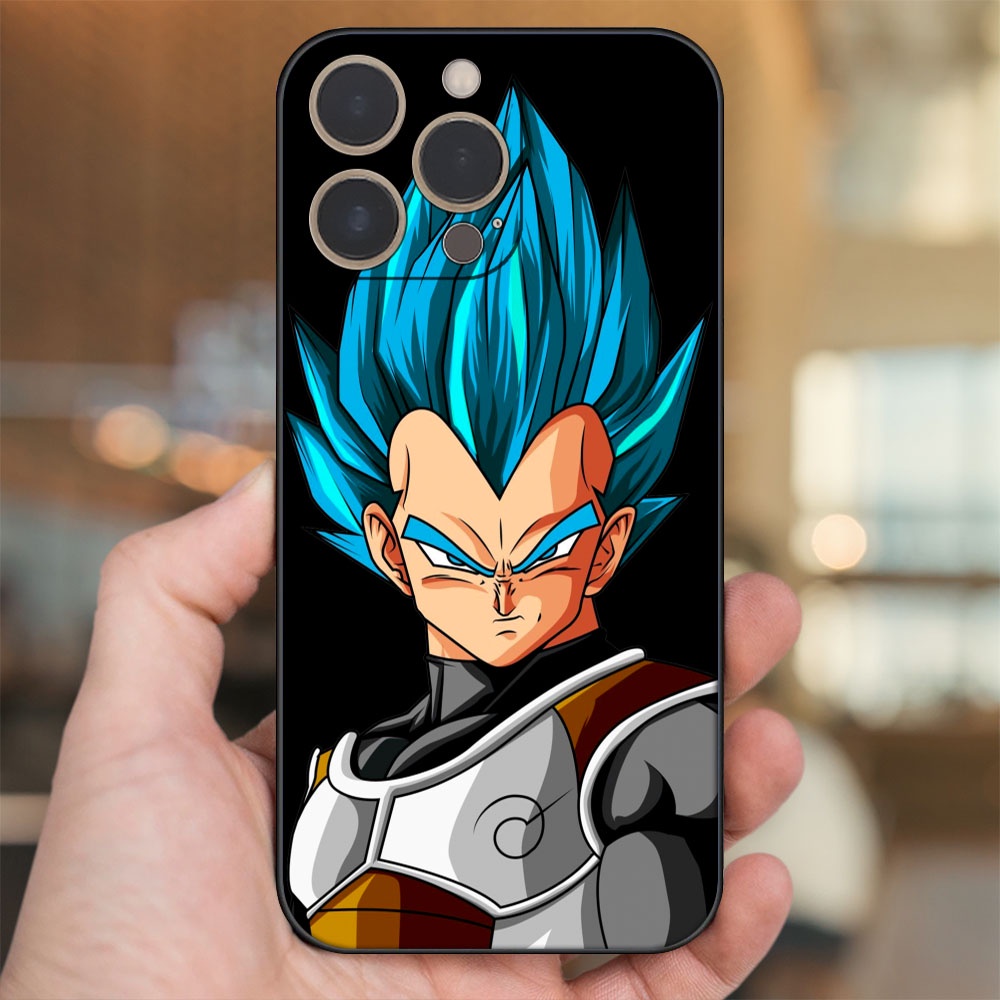 Ốp lưng iPhone 14 Pro dẻo đen cạnh vuông in hình Vegeta Dragon Ball