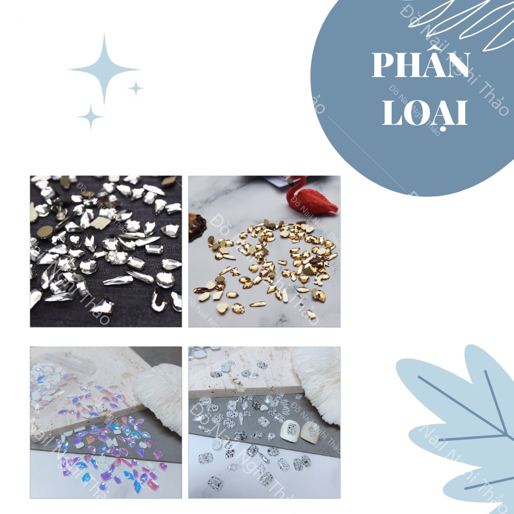 Đá khối nail , đá chân bằng nail mix 100 viên