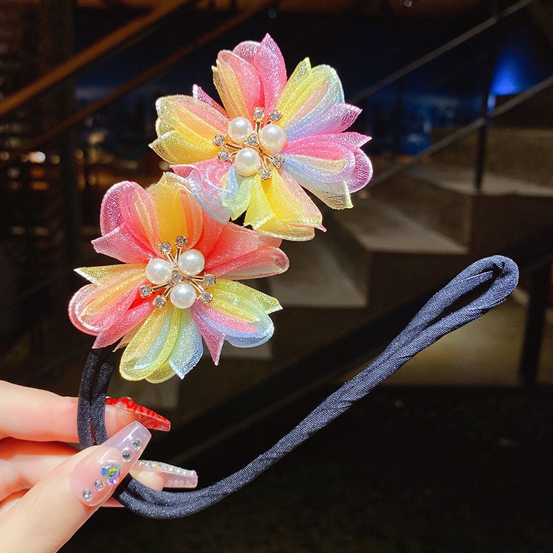 Dây Buộc Tóc Hình Bông Hoa Xinh Xắn Cho Bé Gái