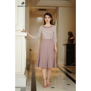 Áo nữ thiết kế Hongvic hoa nhí tay lỡ SM316