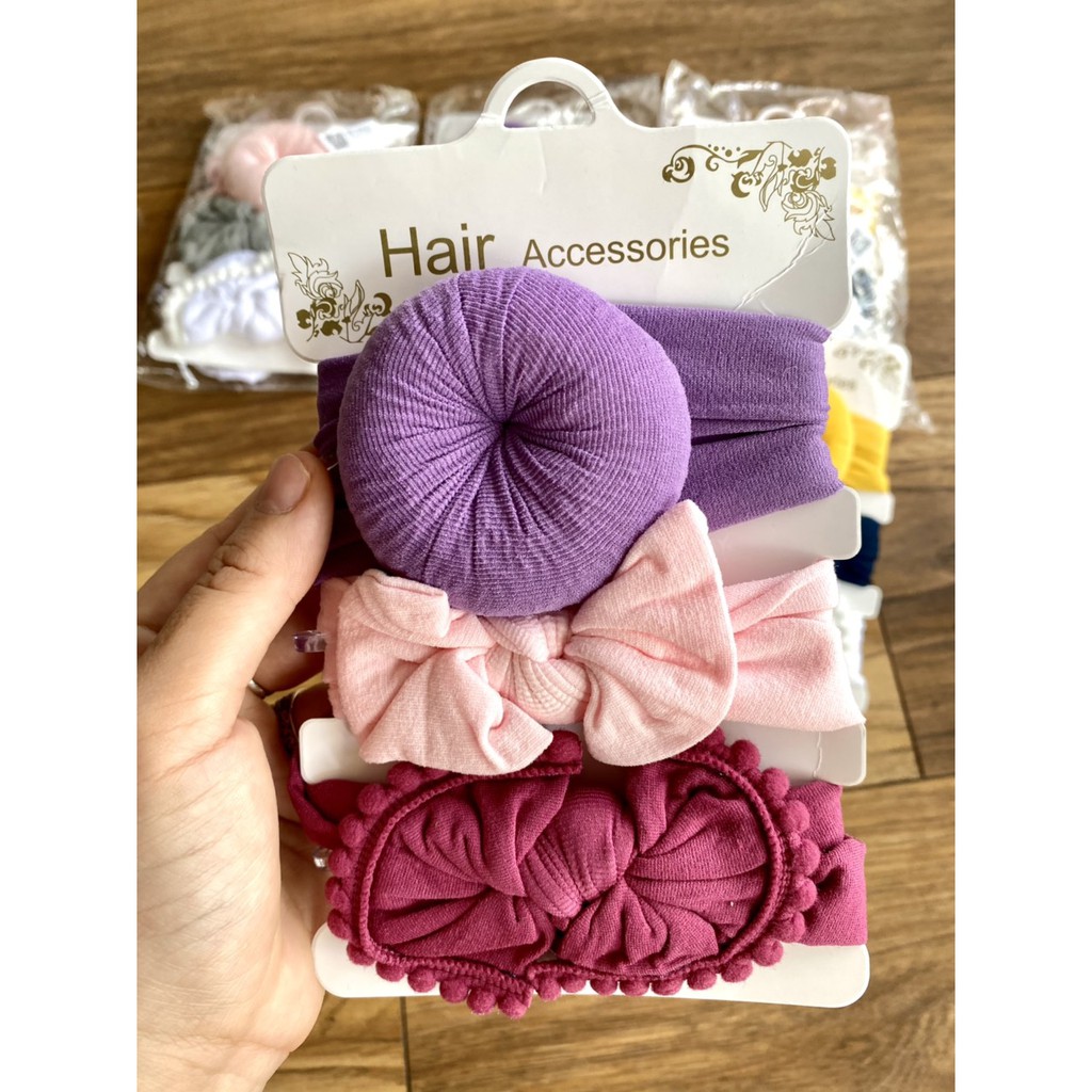 SET 3 BĂNG ĐÔ TÓC ĐỦ MÀU SƠ SINH