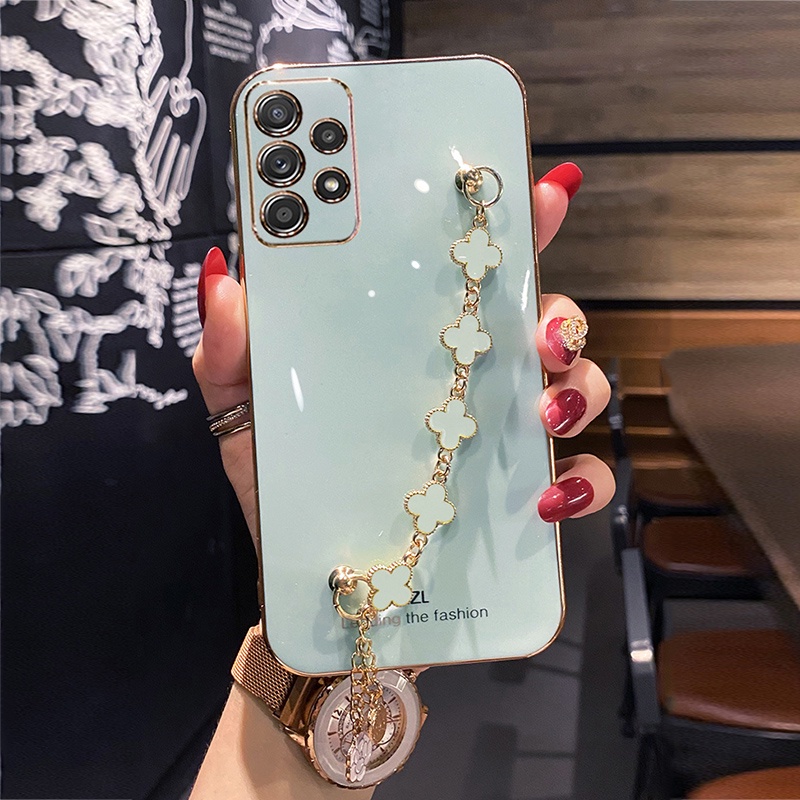 Ốp điện thoại Koosuk silicone mềm có dây đeo tay cho Samsung Galaxy A32 A52 A72 A51 A71 A31 A21S A02S M02S A11 M11