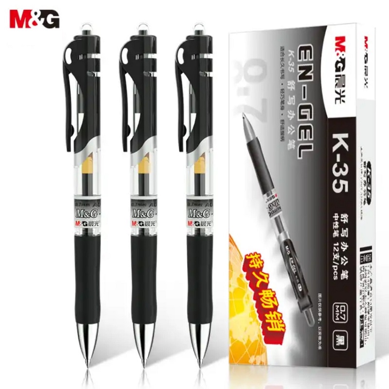 Hộp 12 cây bút ký gel nước M&amp;G K35 ngòi 0.5mm