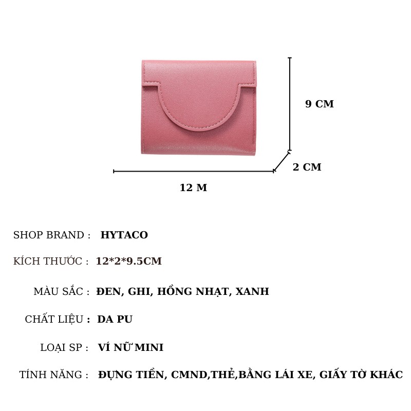 Ví nữ mini dễ thương ngắn cầm tay nhiều ngăn nhỏ gọn bỏ túi thời trang cao cấp VN24