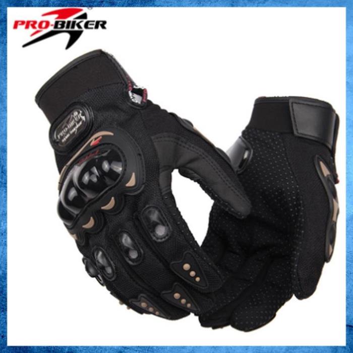 Găng Tay Xe Máy, Bao Tay Đi Phượt Kawasaki - Monter - Probike - Fox Full Ngón Có Gù Bảo Vệ Chuyên Moto