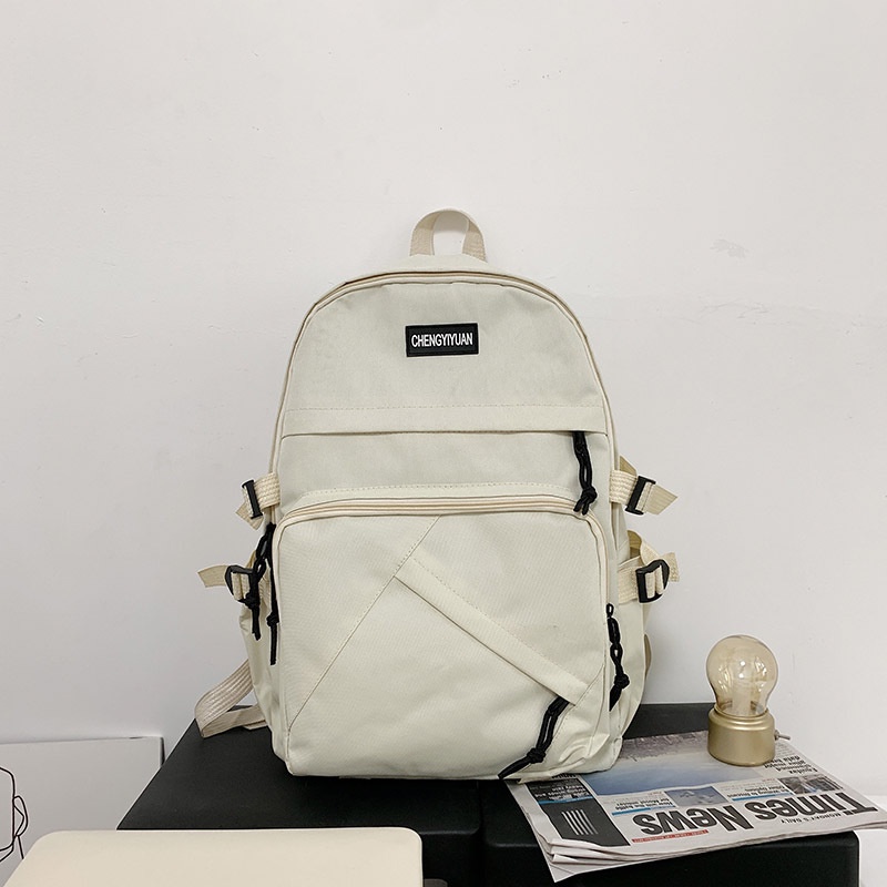 Ba Lô Vải Canvas Màu Sắc Đơn Giản Phong Cách Hàn Quốc