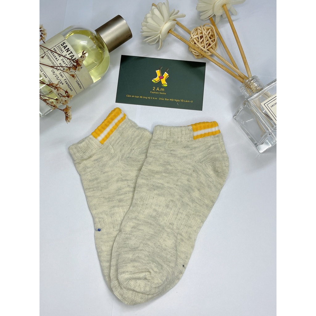 Tất Vớ Cổ Ngắn Nữ Hoạ Tiết Trơn Cổ Màu Thời Trang Unisex Hàn Quốc