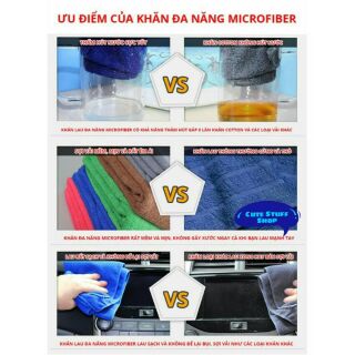 2 Khăn lau đa năng Microfiber 30*70 siêu dày