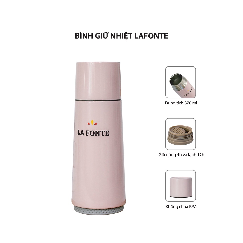 Bình giữ nhiệt LAFONTE 370ml màu hồng- 000891